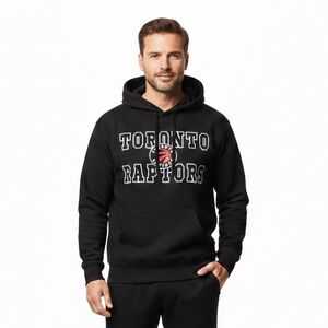 NBA Black Toronto Raptors Basketball Team Sporty Hoodie Size Men Medium Unisex